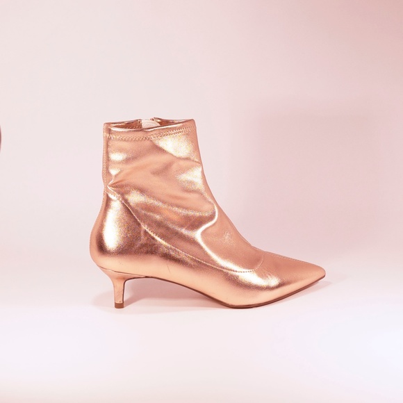 Free People Rose gold metallic ankle boot-8 - Picture 5 of 6